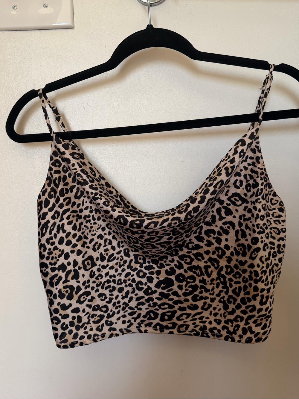 Windsor Leopard Print Cowl Neck Crop Camisole